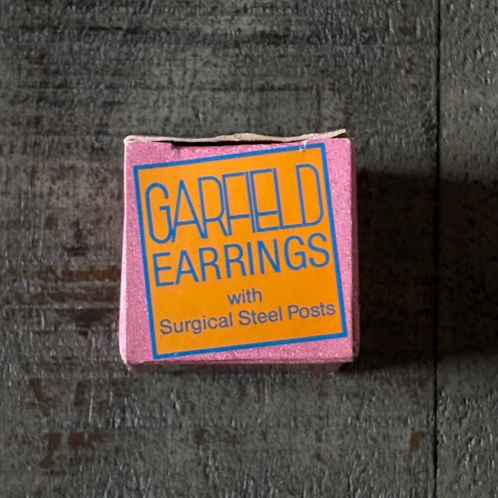 Vintage 1990s Avon Jim Davis Garfield Earrings With Surgical Steel Posts Studs